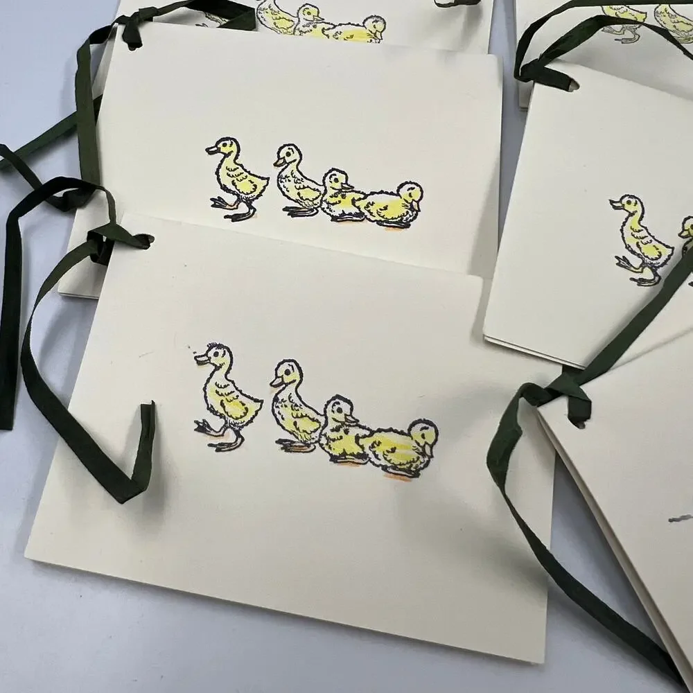 Handmade Card Gift Tags Yellow Ducklings Baby Ducks 12 Pieces Cardstock Blank‎